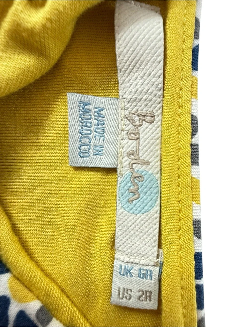 Boden Women Fit Flare Dress US 2R White Blue Yellow Dot Print Sleeveless - Picture 7 of 11